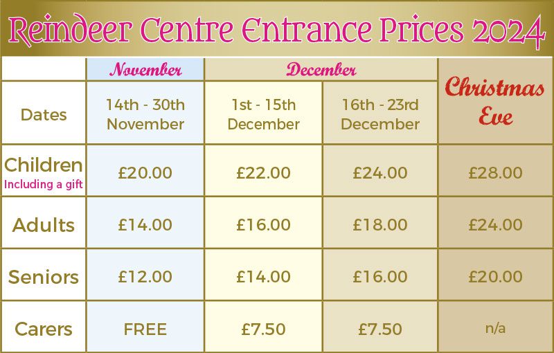 Pricelist2024 The Reindeer Centre